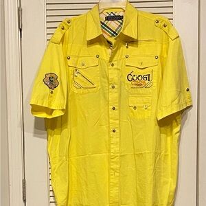 Coogi Yellow Short Sleeve Shirt